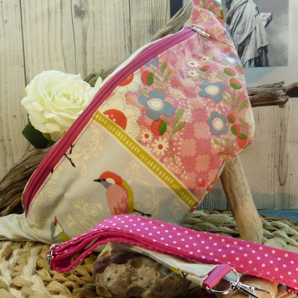 sac banane tissus recyclé fabriqué en france modèle taille L gourmandes double zip poche zipée intérieure et extérieure