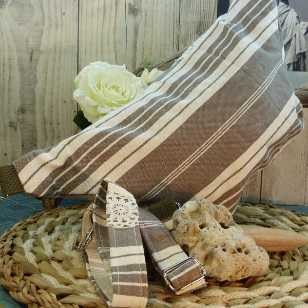 sac banane tissus recyclé fabriqué en france modèle taille L gourmandes double zip poche zipée intérieure et extérieure