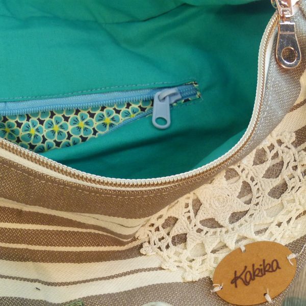 sac banane tissus recyclé fabriqué en france modèle taille L gourmandes double zip poche zipée intérieure et extérieure