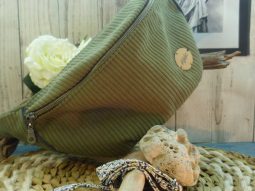 sac banane tissus recyclé fabriqué en france modèle taille L gourmandes double zip poche zipée intérieure et extérieure