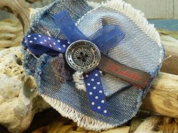 broche tissus recyclé fabriqué en france fait main bouton recyclé
